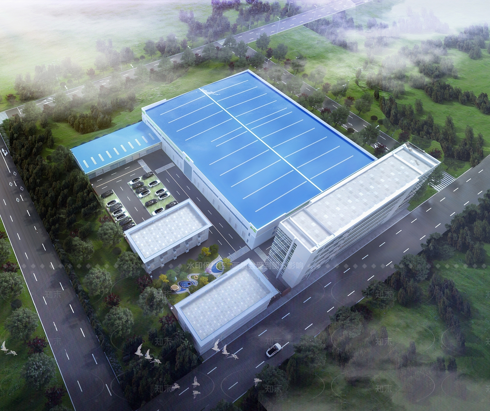 现代工业标准厂房3D模型下载【ID:1206711334】