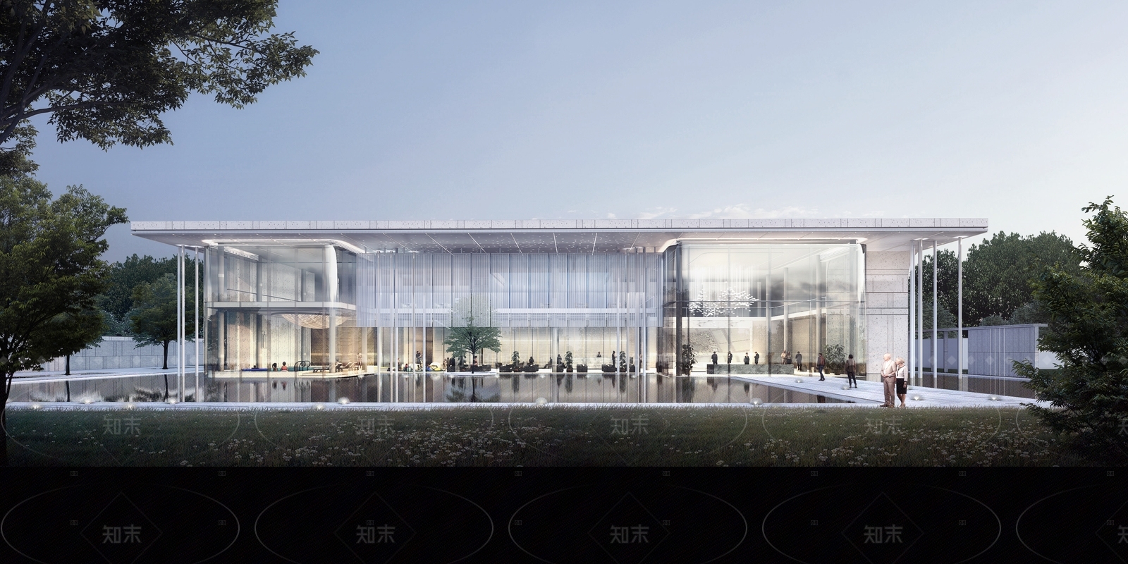 现代极简售楼处建筑SU模型下载【ID:1206655037】