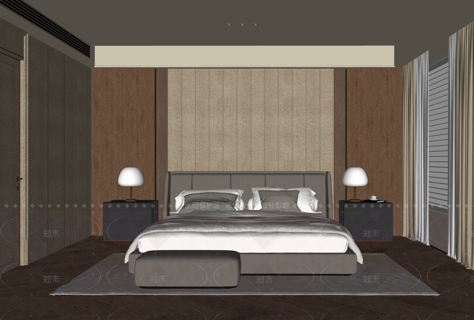 现代家居卧室SU模型下载【ID:1206661389】
