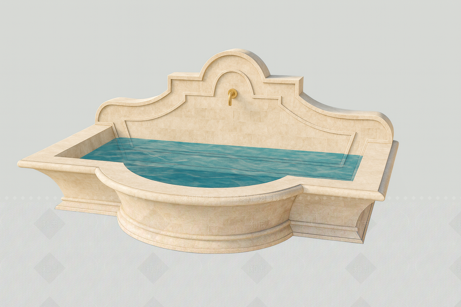 复古欧式喷泉SU模型下载【ID:1206663170】