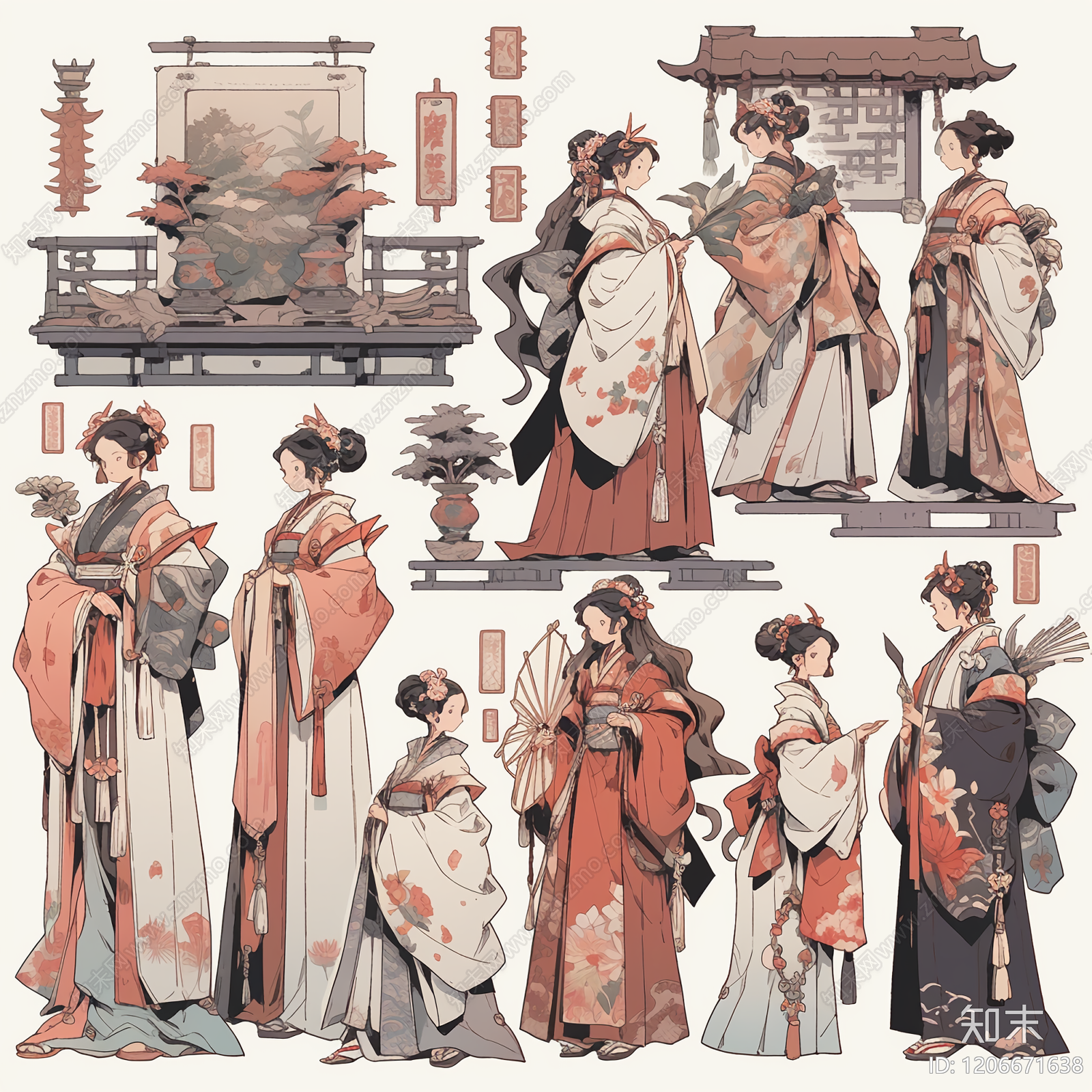 新中式中式其他挂画贴图下载【ID:1206671638】