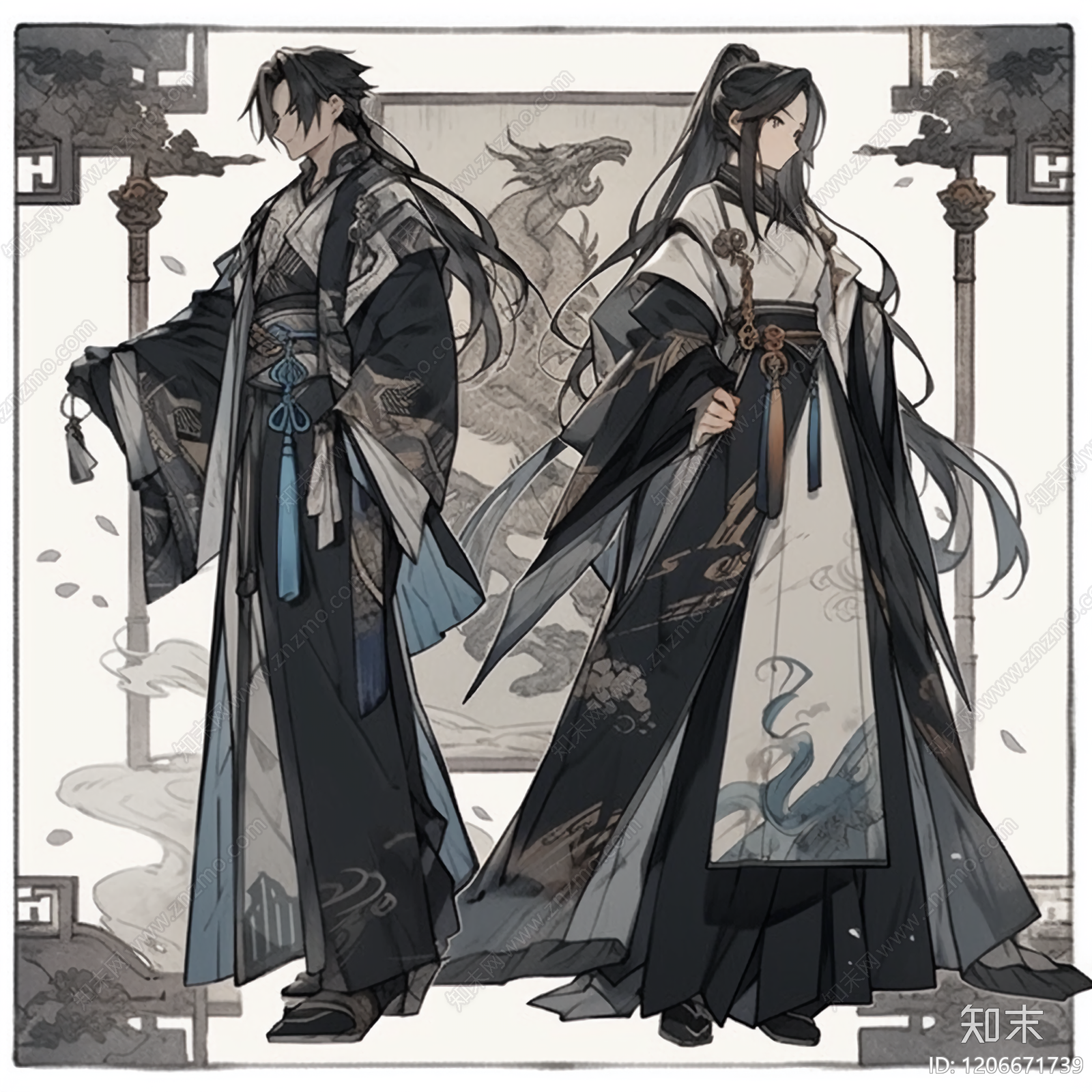新中式中式其他挂画贴图下载【ID:1206671739】