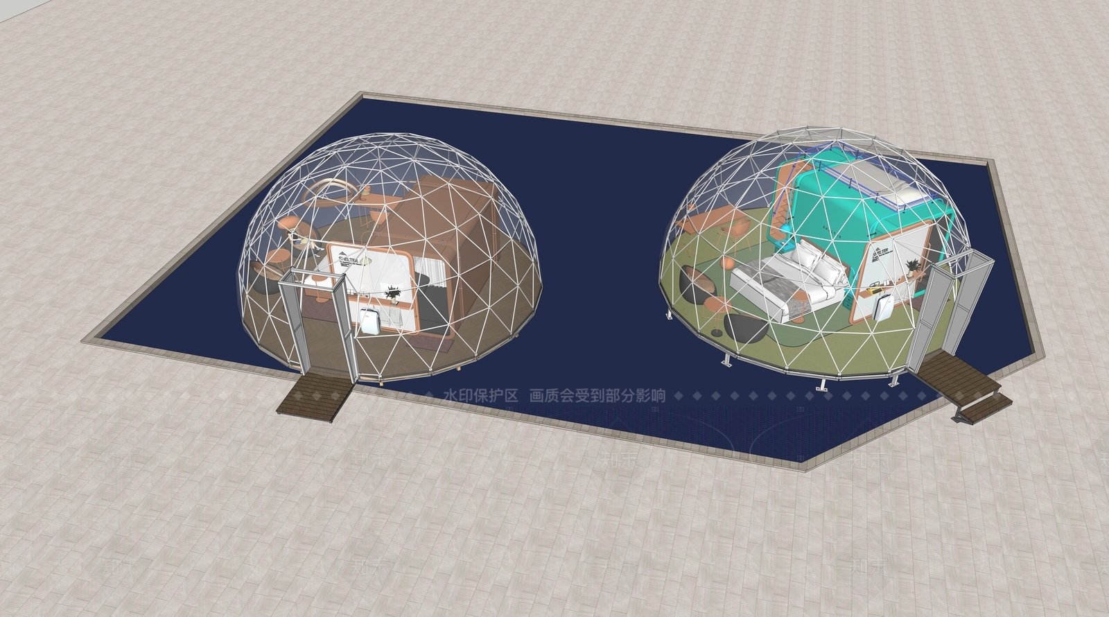 工业现代民宿客房SU模型下载【ID:1206672711】
