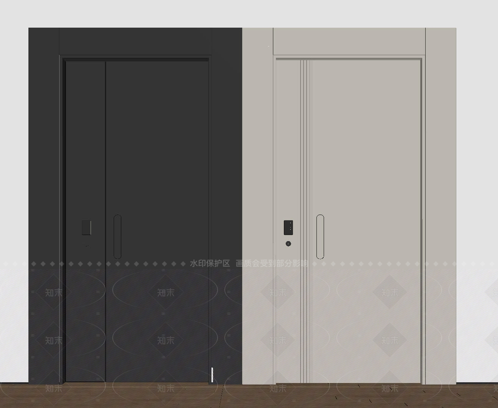 现代极简单开门SU模型下载【ID:1206674340】