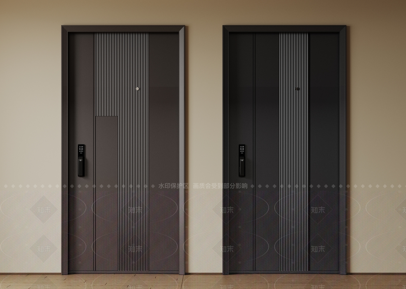 现代极简单开门SU模型下载【ID:1206675314】