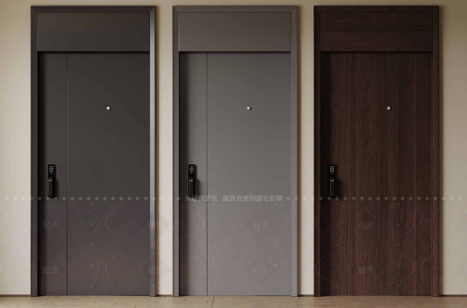 现代极简单开门3D模型下载【ID:1206675347】