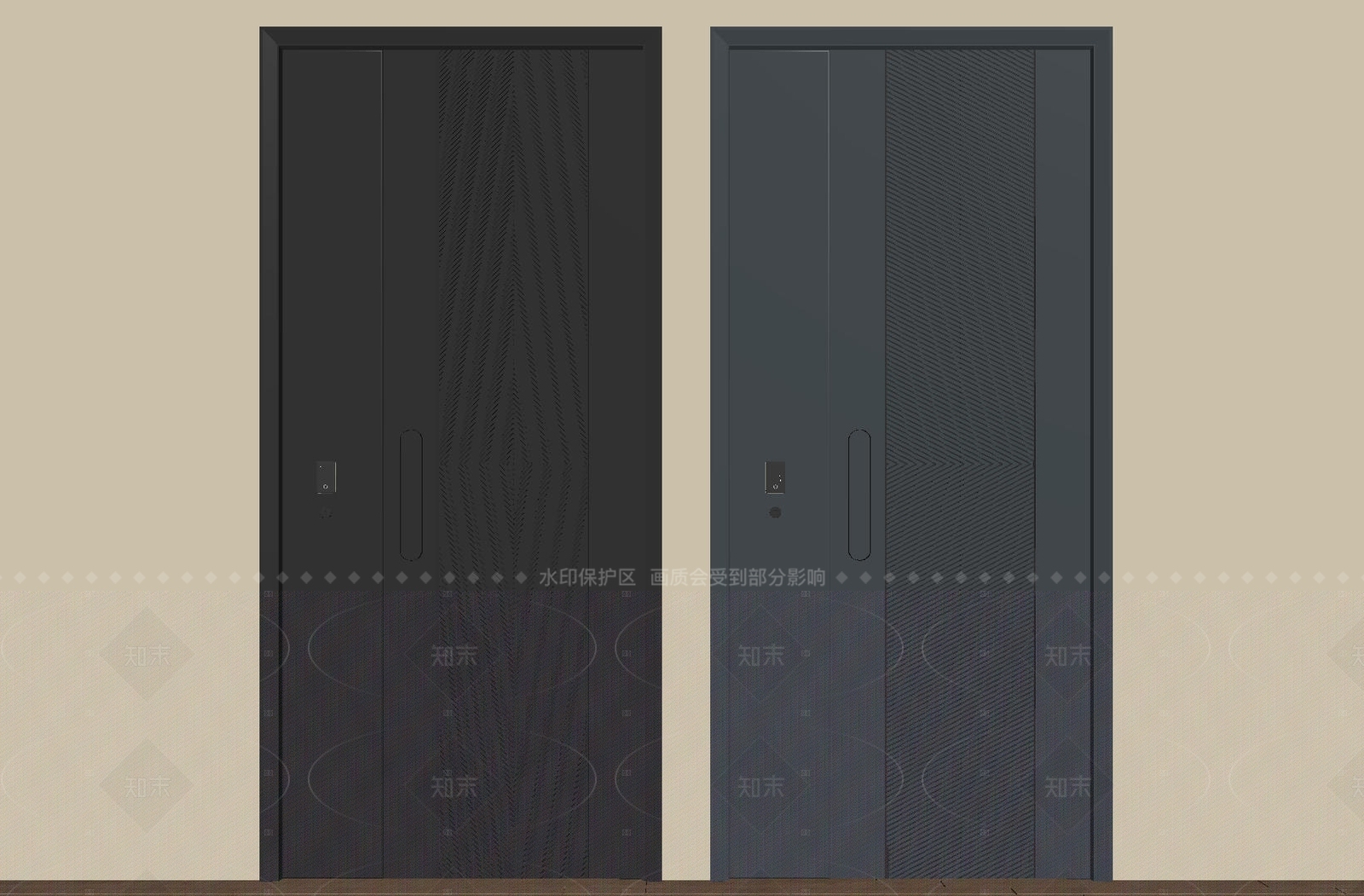 现代极简单开门SU模型下载【ID:1206675883】