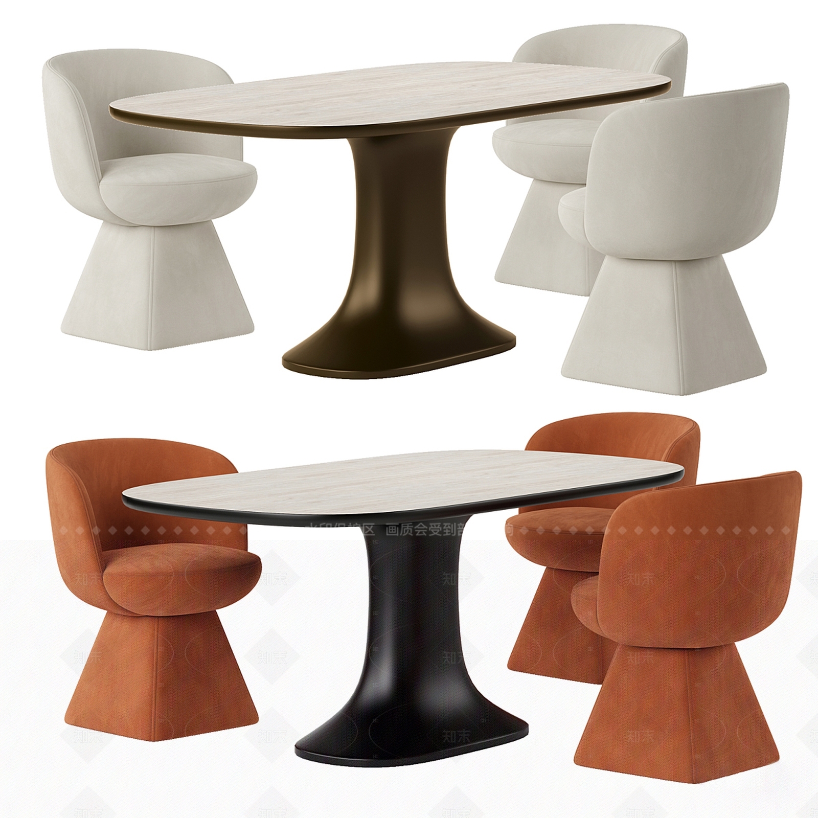 现代欧式餐桌3D模型下载【ID:1206677042】