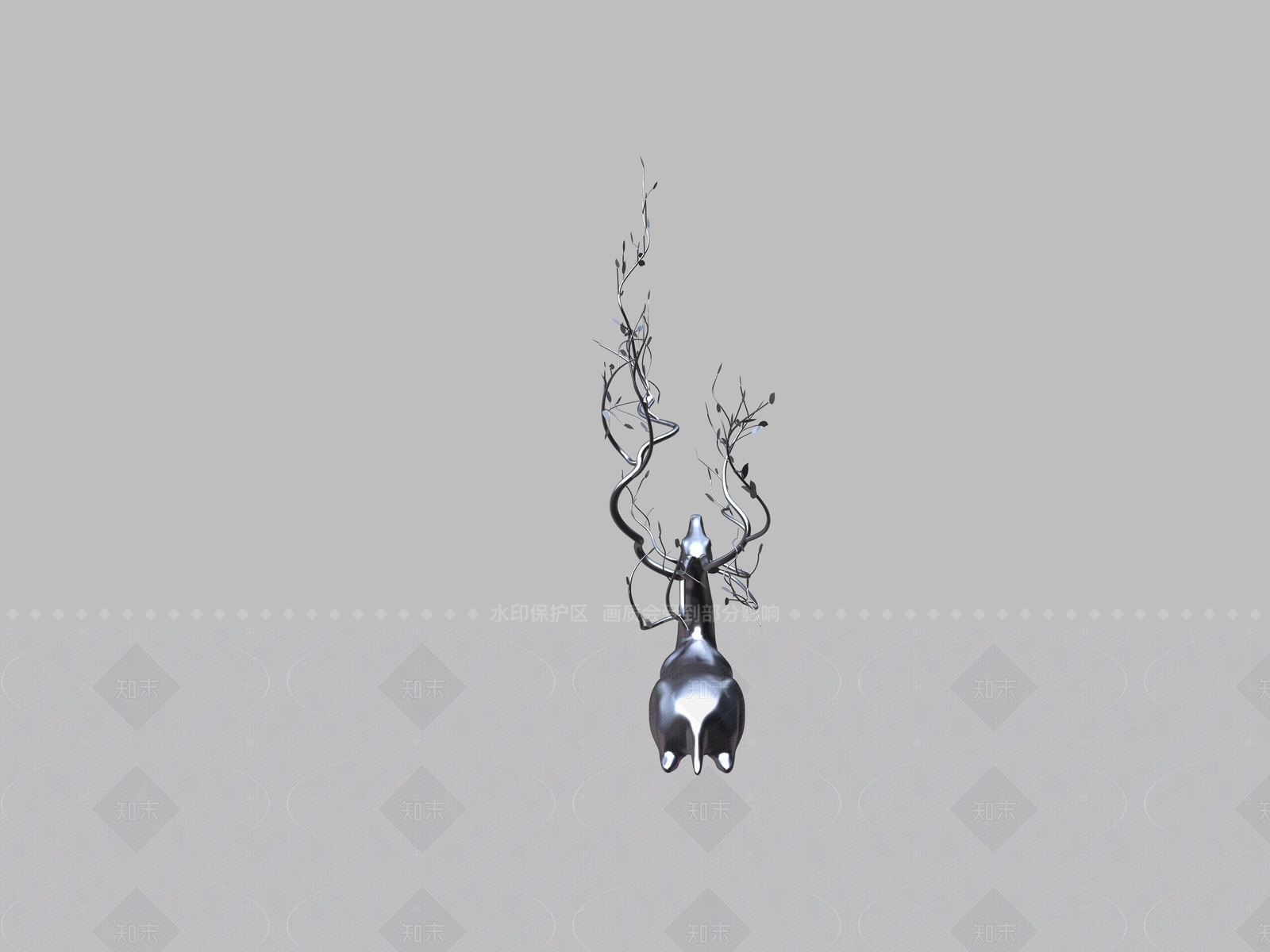 现代新中式景观雕塑3D模型下载【ID:1206679132】