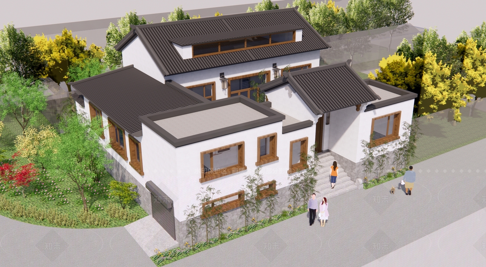 新中式现代乡村民房SU模型下载【ID:1206703212】