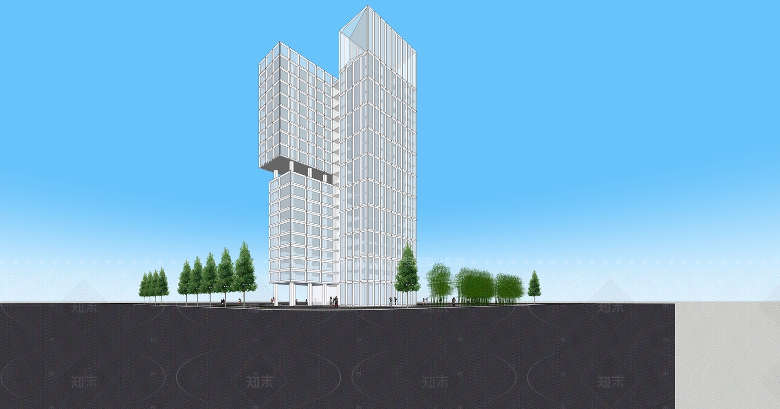 现代科研办公楼SU模型下载【ID:1206679585】