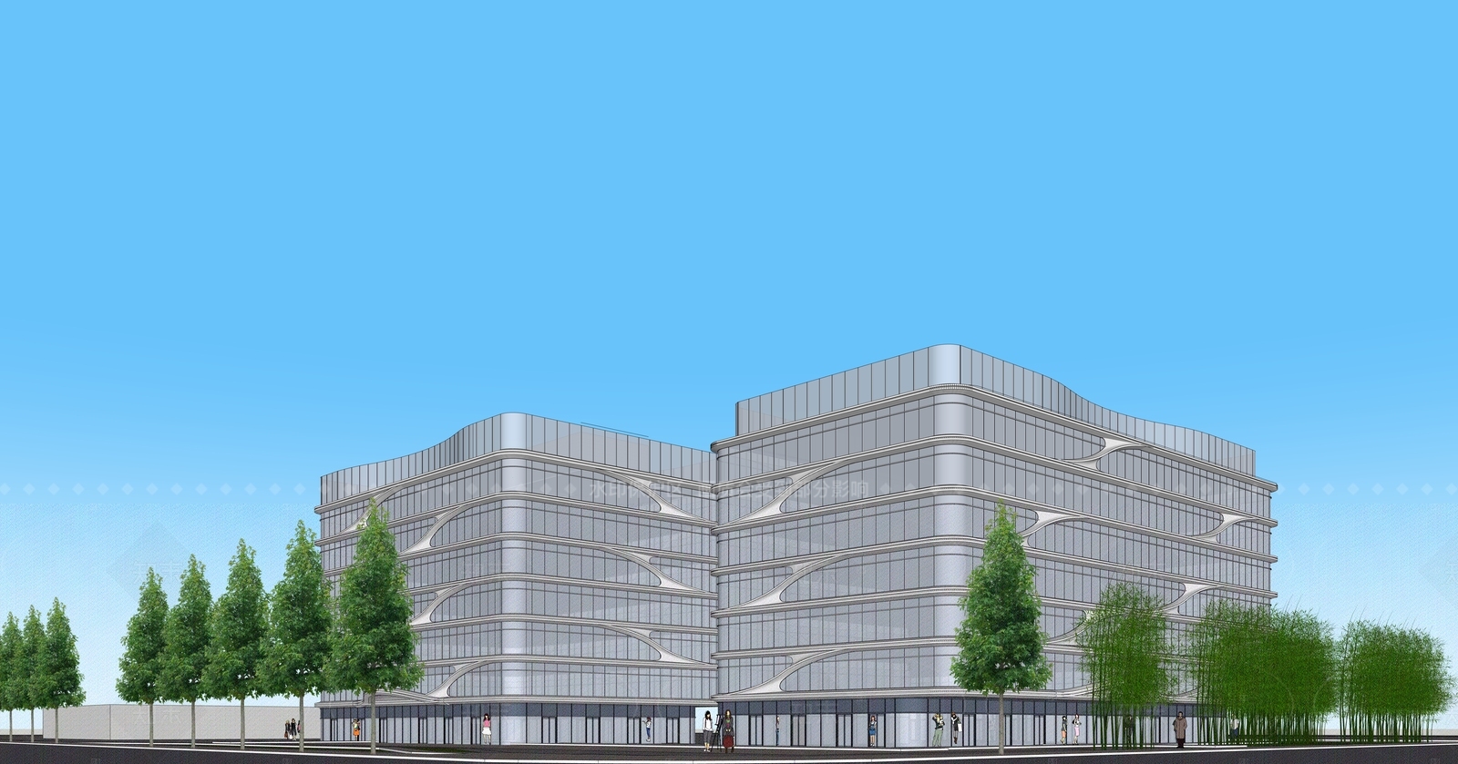 现代产业园办公楼SU模型下载【ID:1206679894】