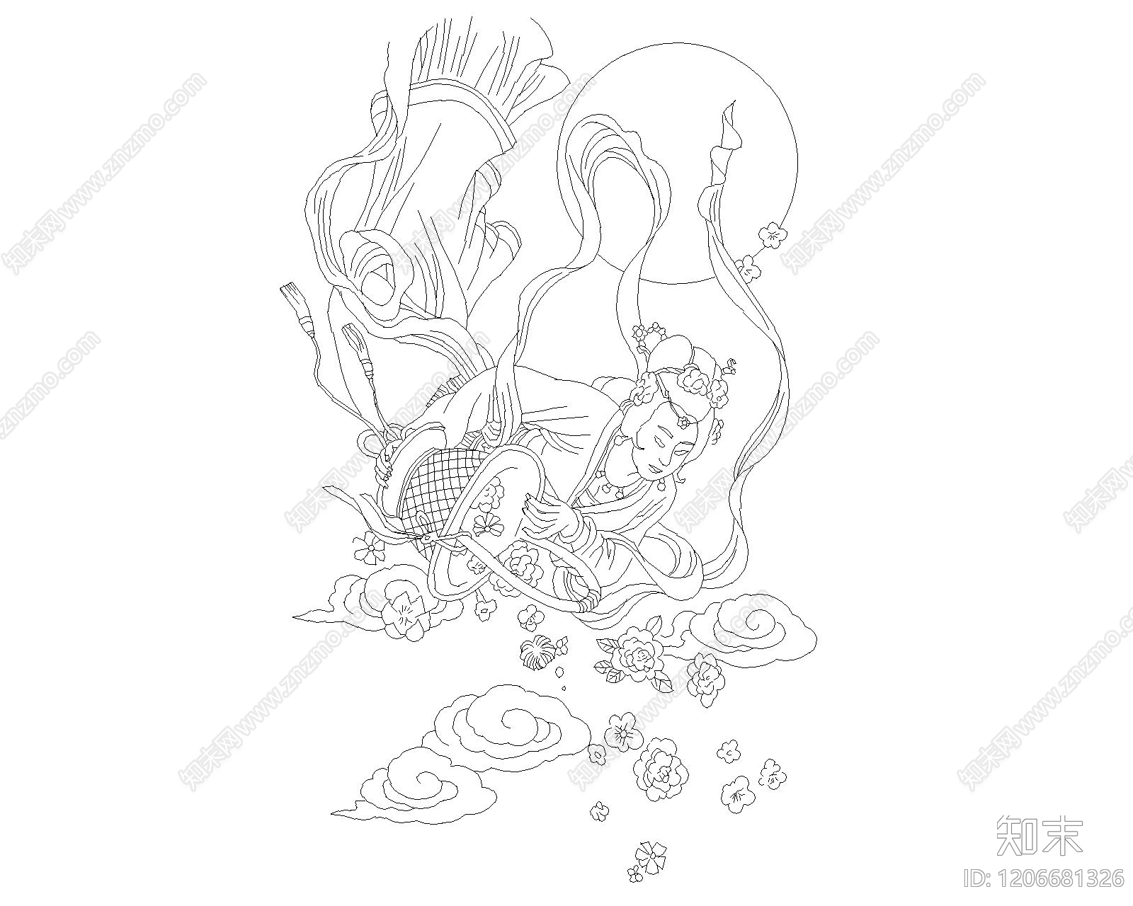 新中式中式人物cad施工图下载【ID:1206681326】