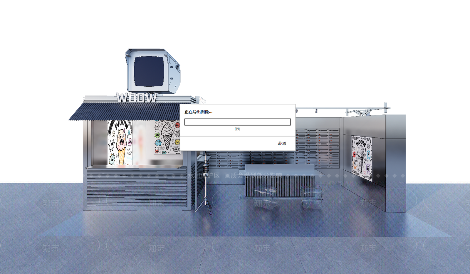 现代甜品面包店SU模型下载【ID:1206687691】