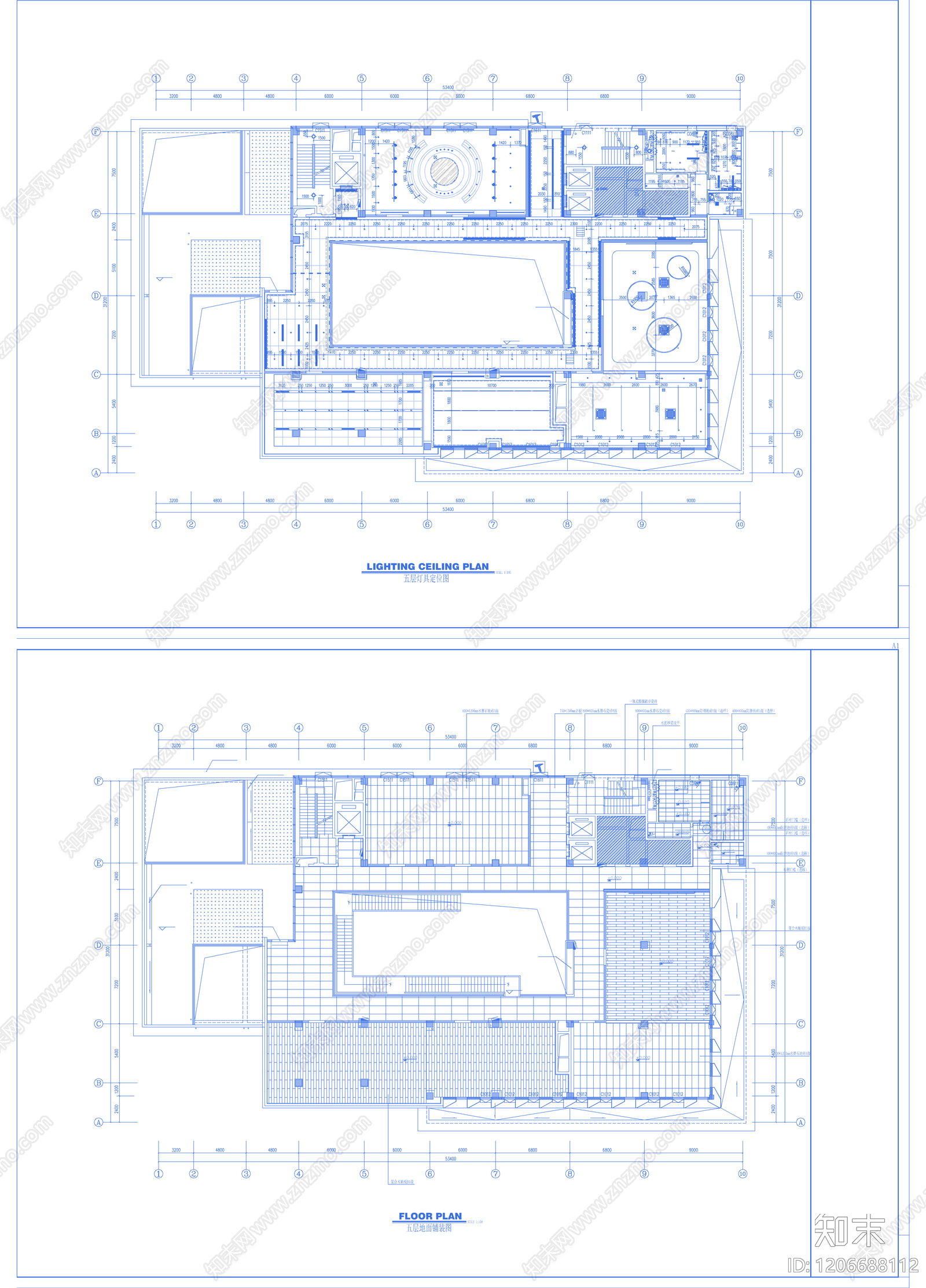 现代整体办公空间cad施工图下载【ID:1206688112】