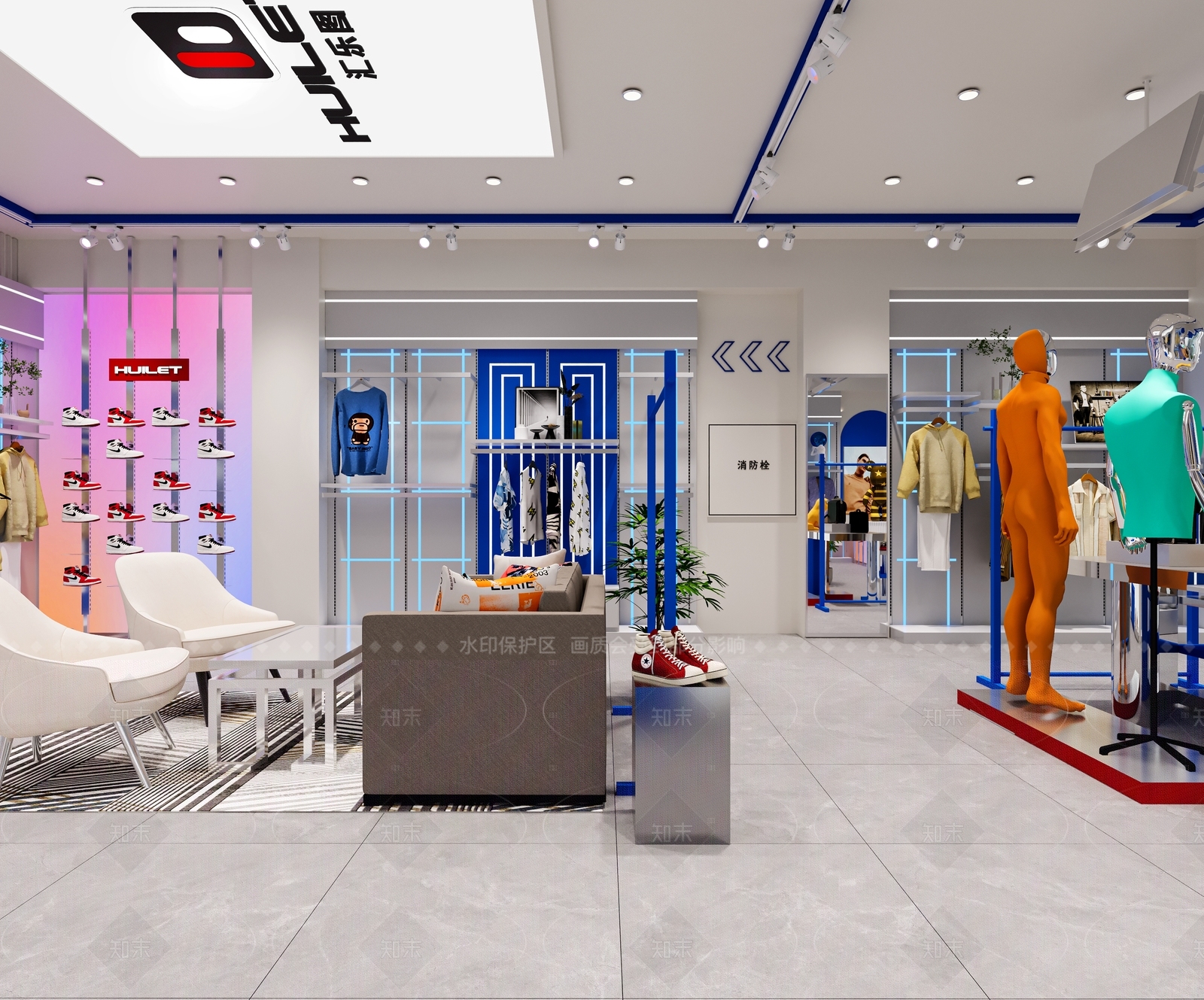 现代服装店3D模型下载【ID:1206690185】