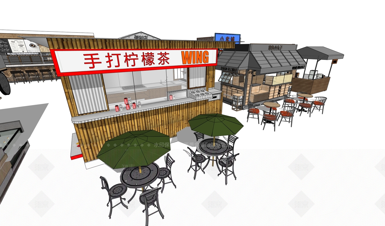 摊位SU模型下载【ID:1206836773】
