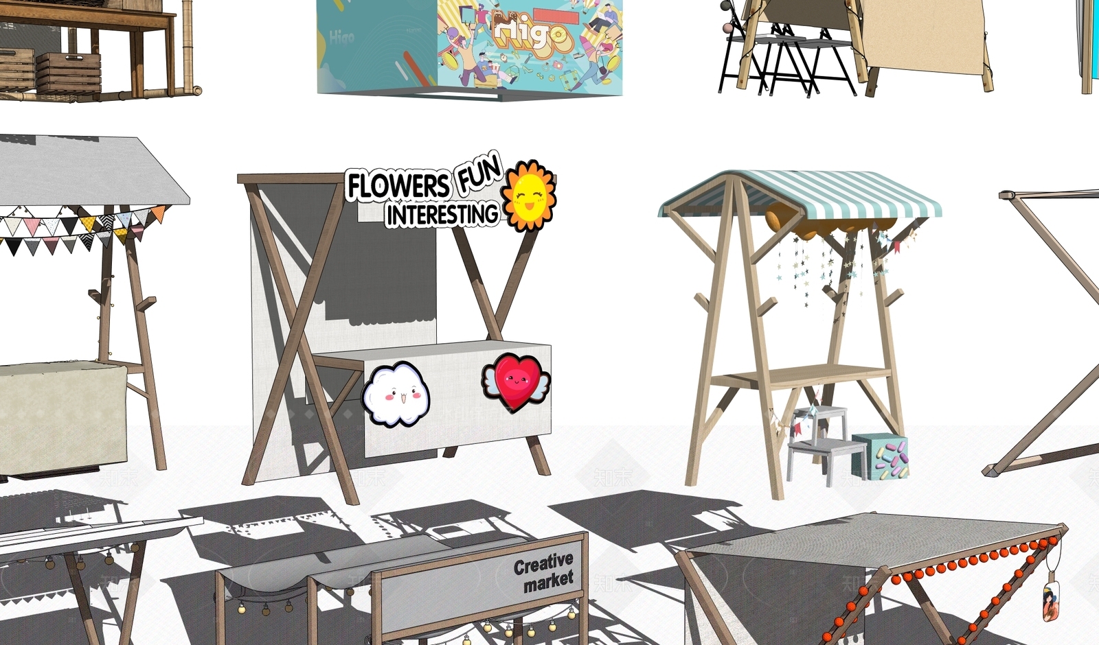摊位SU模型下载【ID:1206836434】