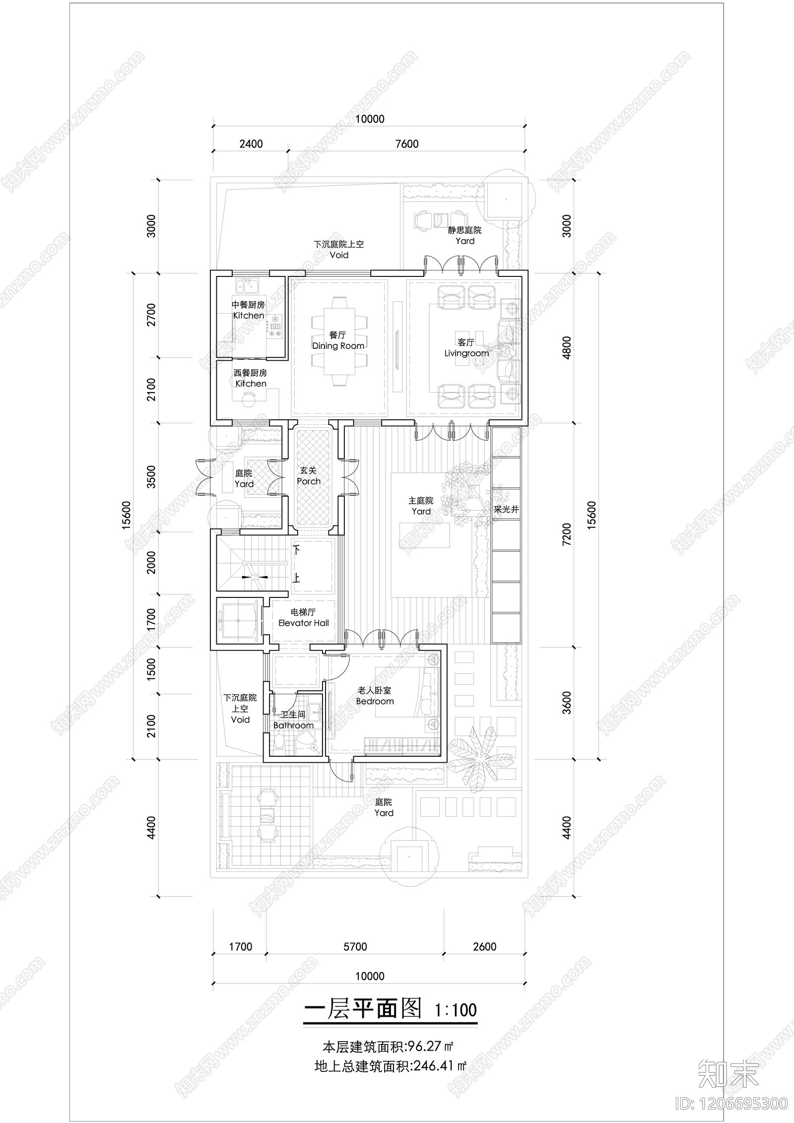 现代新中式别墅建筑施工图下载【ID:1206695300】