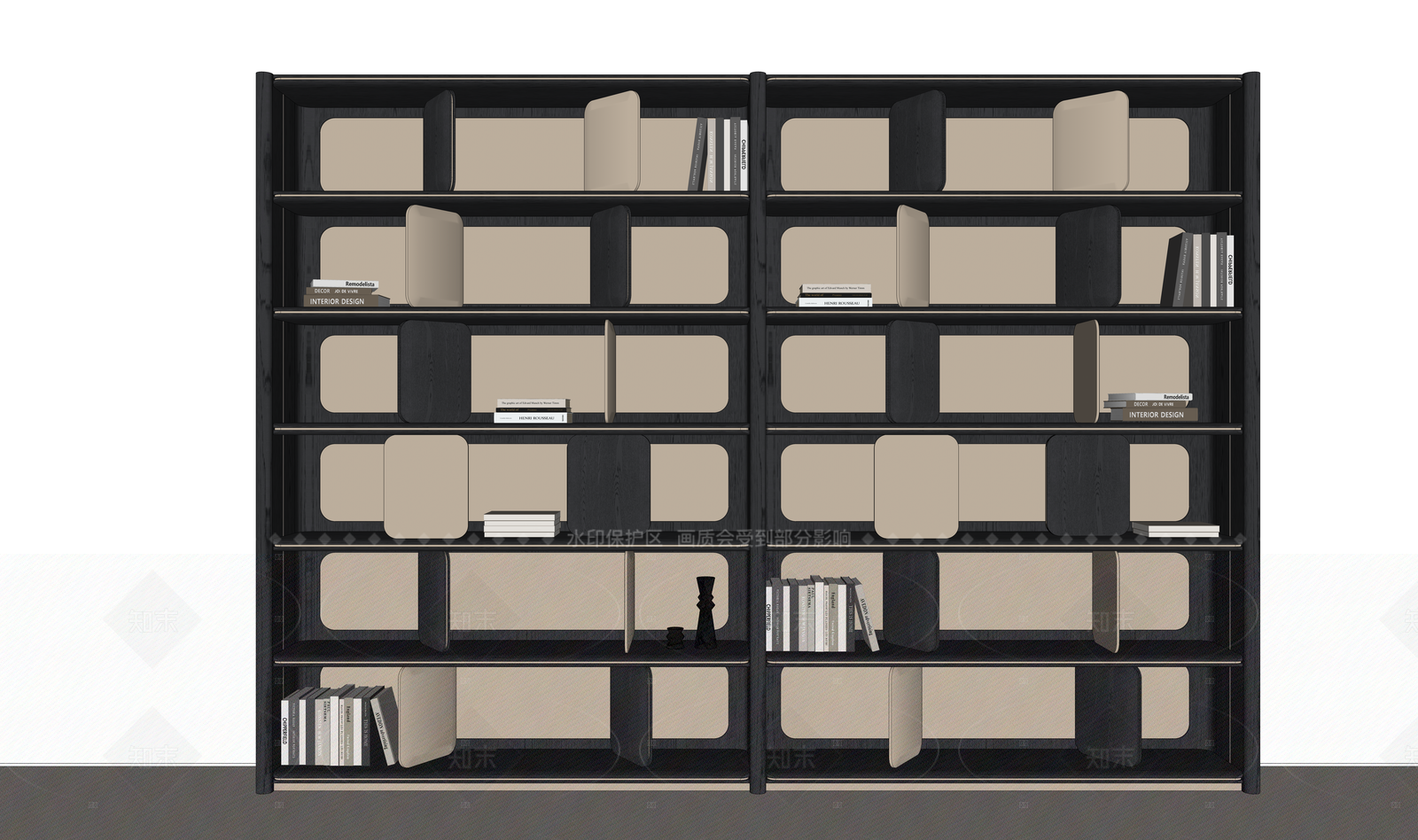现代中古书柜SU模型下载【ID:1206696833】