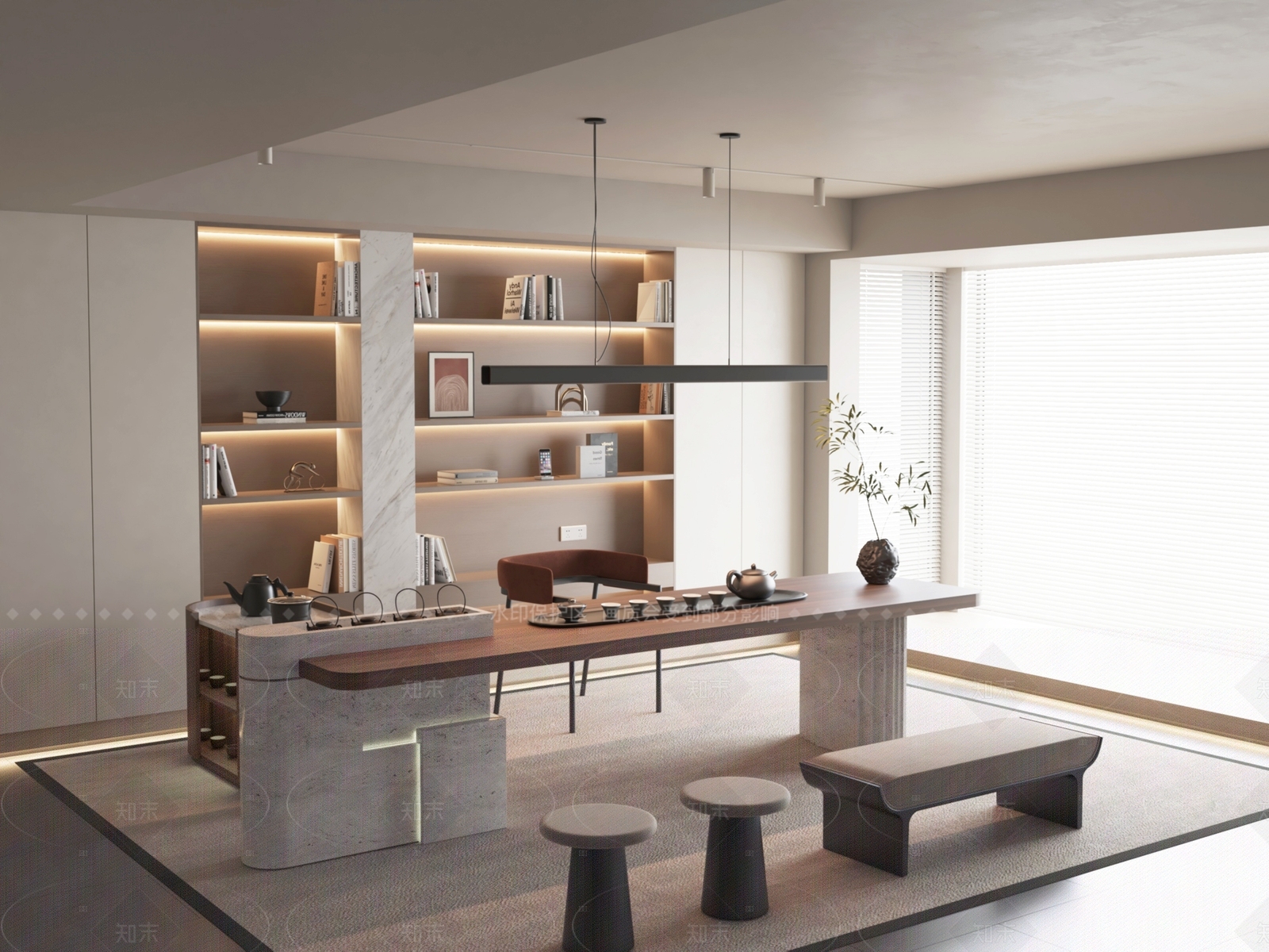 轻奢简欧茶室3D模型下载【ID:1206697163】