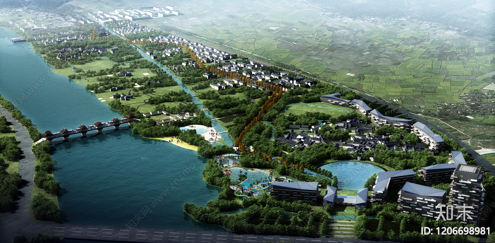 新中式中式旅游小镇景观下载【ID:1206698981】