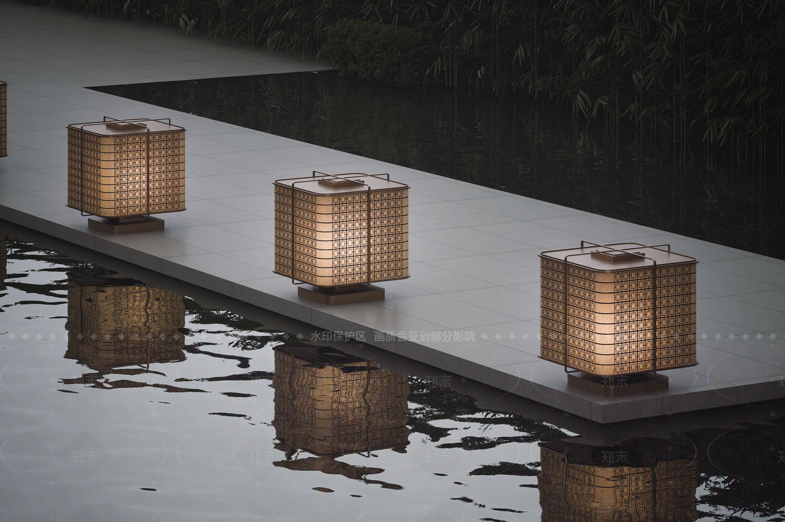 现代草坪灯SU模型下载【ID:1206704178】