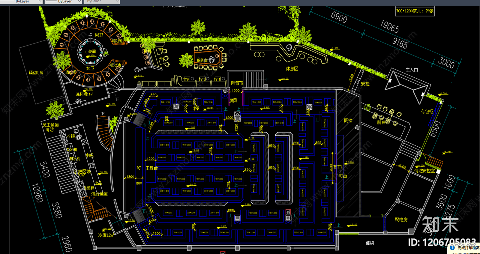 现代新中式酒楼施工图下载【ID:1206705083】