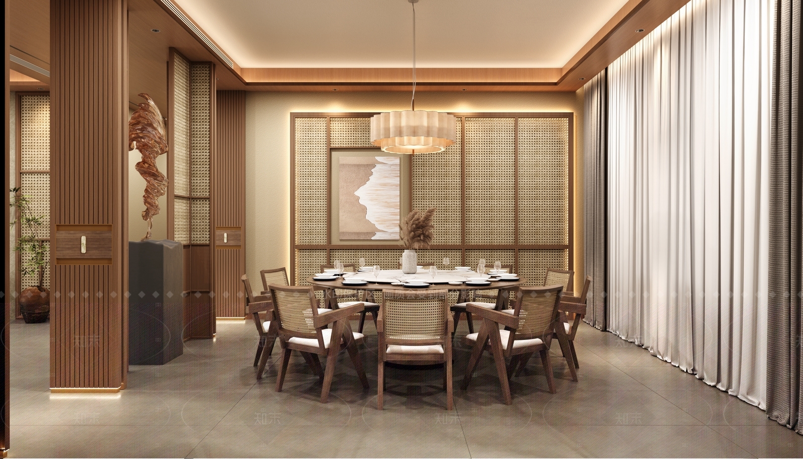 侘寂日式包厢3D模型下载【ID:1206706408】