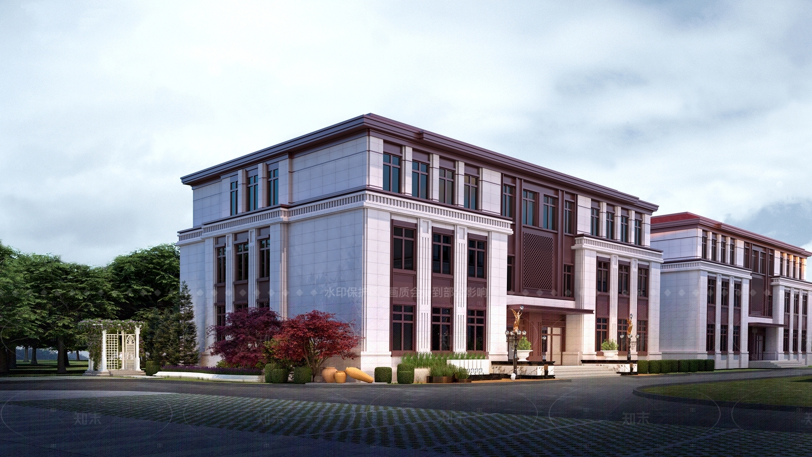 现代欧式别墅SU模型下载【ID:1206707075】