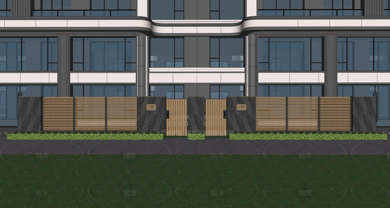 现代新中式围墙SU模型下载【ID:1206710687】