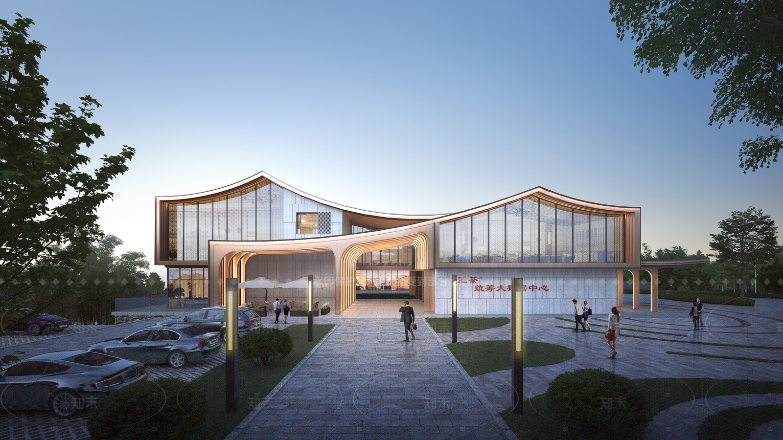 现代新中式小公建SU模型下载【ID:1206712806】