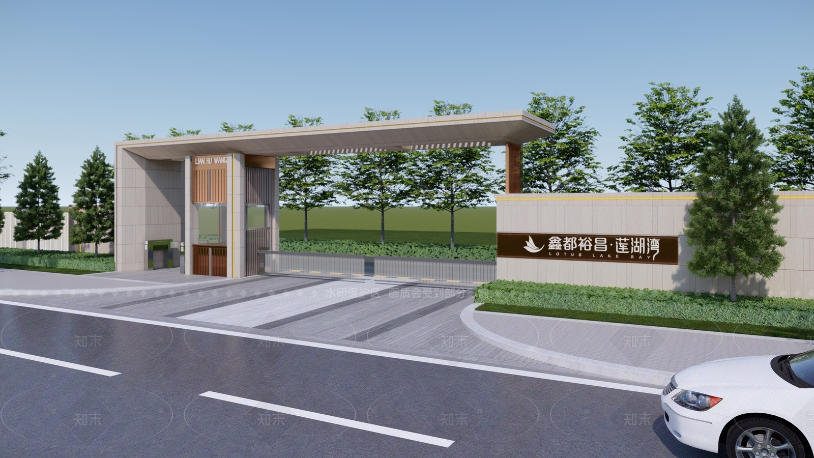 现代入口大门SU模型下载【ID:1206719944】