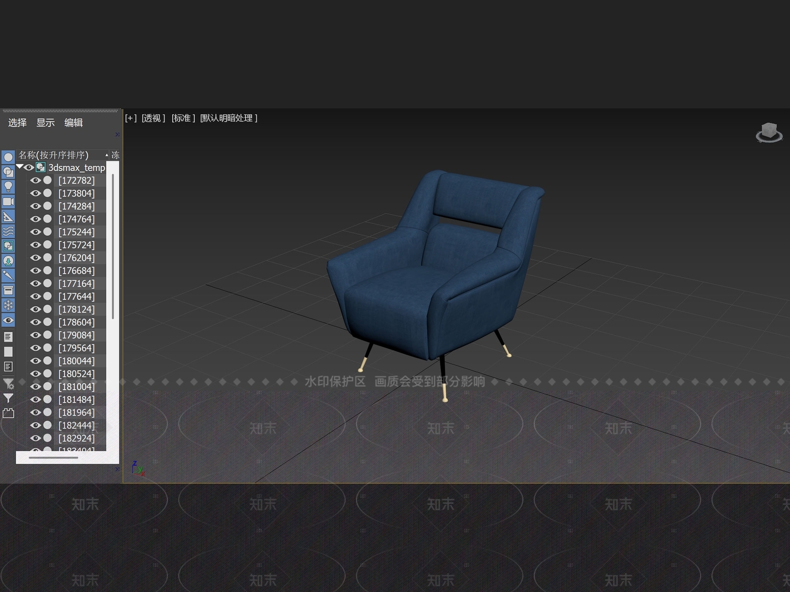 意式现代单人沙发3D模型下载【ID:1206720147】