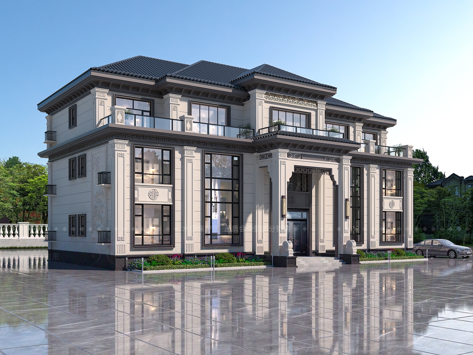 独栋别墅3D模型下载【ID:1206725341】