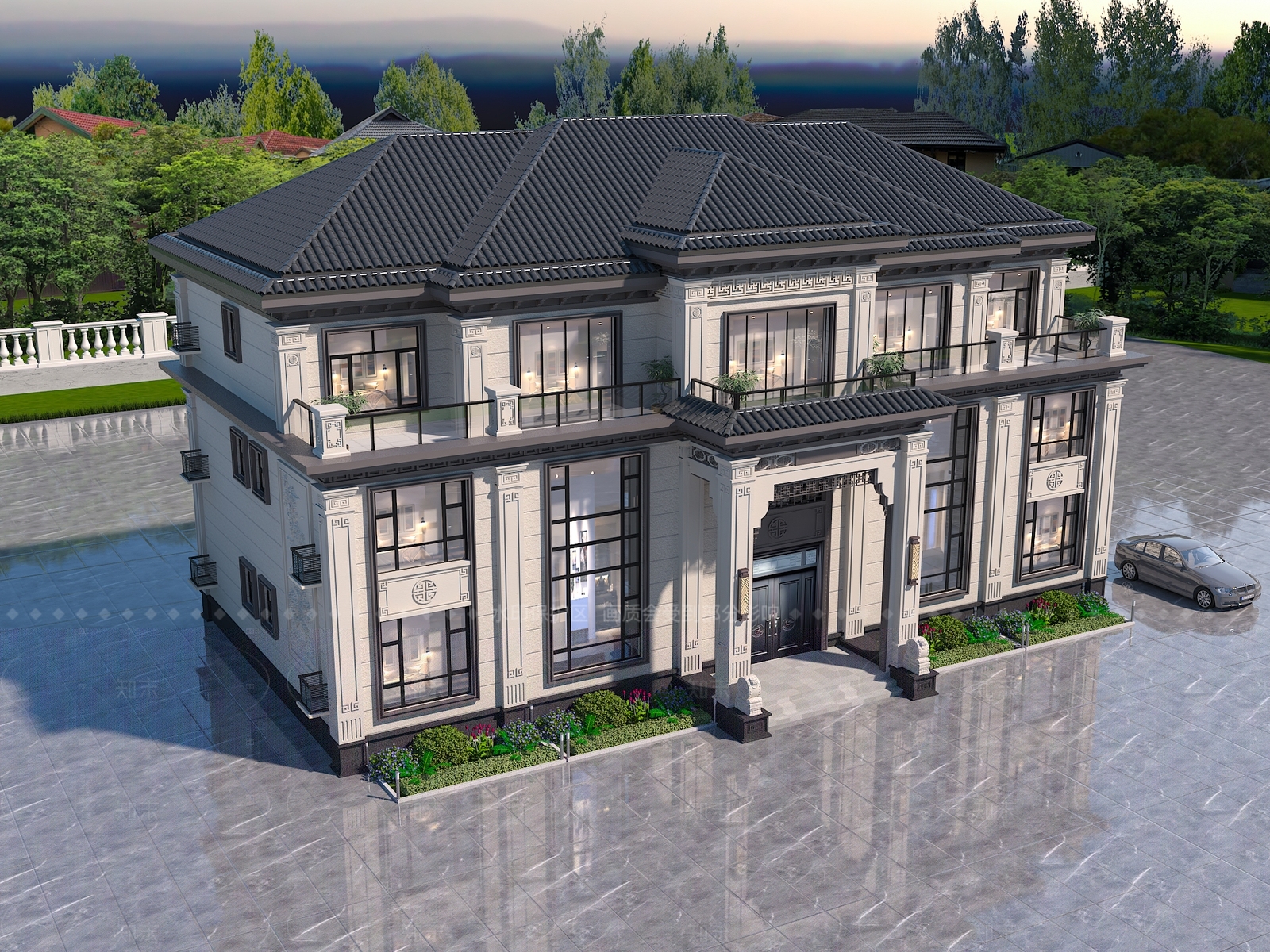 独栋别墅3D模型下载【ID:1206725341】