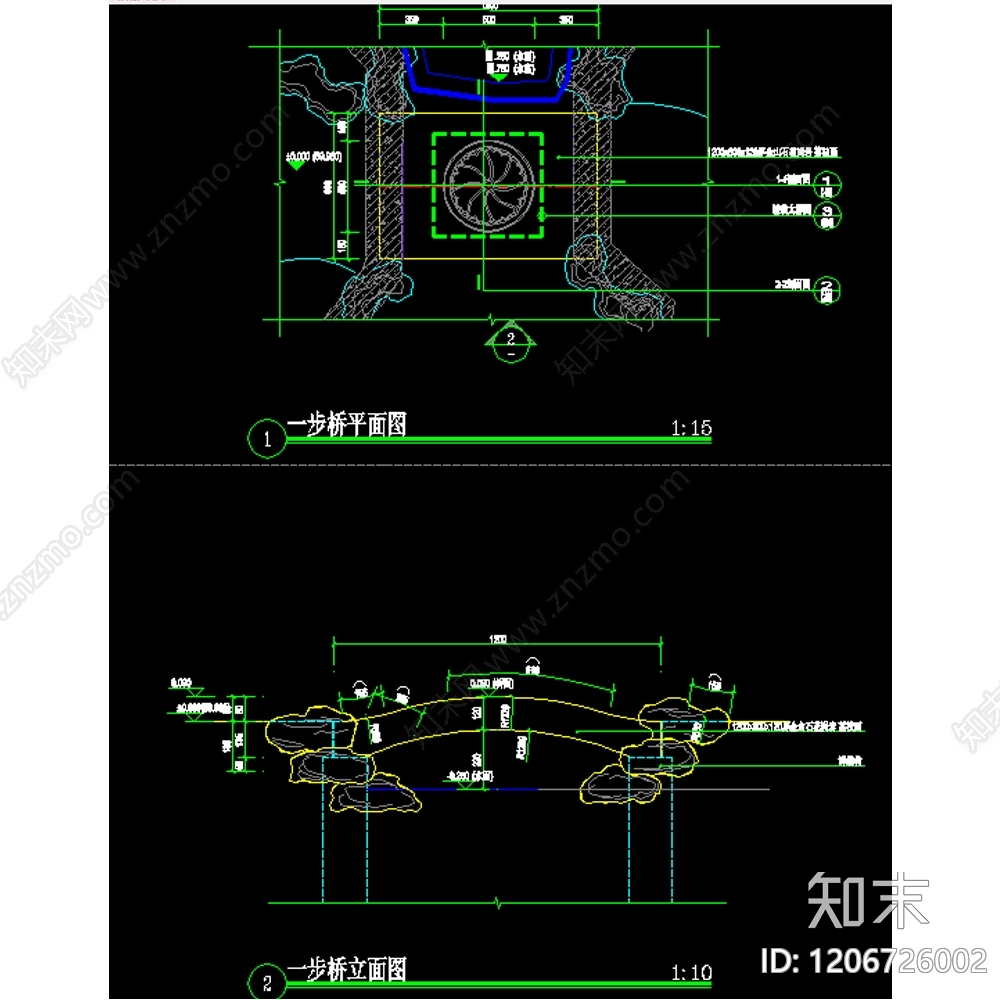 现代景观桥施工图下载【ID:1206726002】