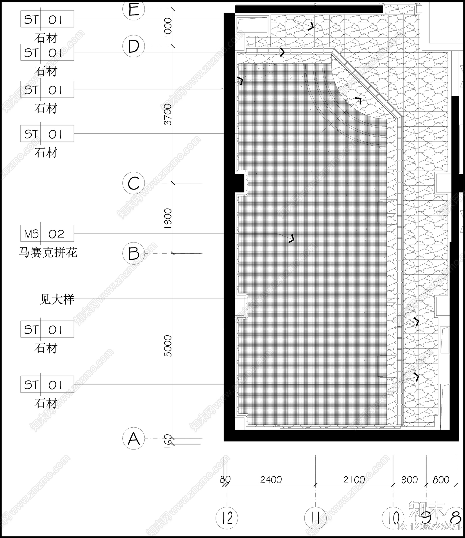 欧式法式游泳馆cad施工图下载【ID:1206726271】