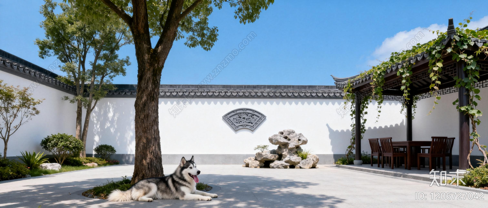 新中式中式其它外景贴图下载【ID:1206727042】