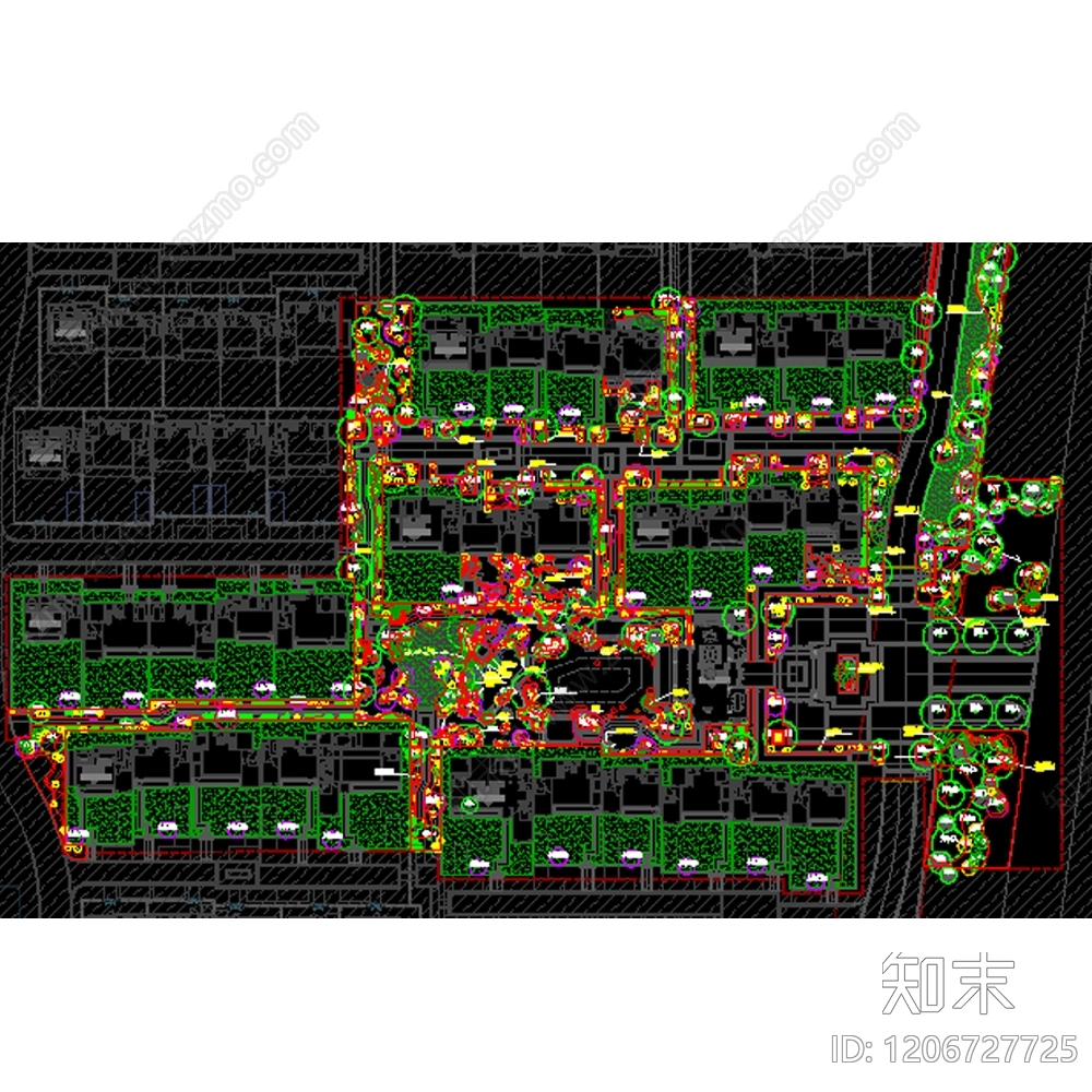 示范区景观cad施工图下载【ID:1206727725】
