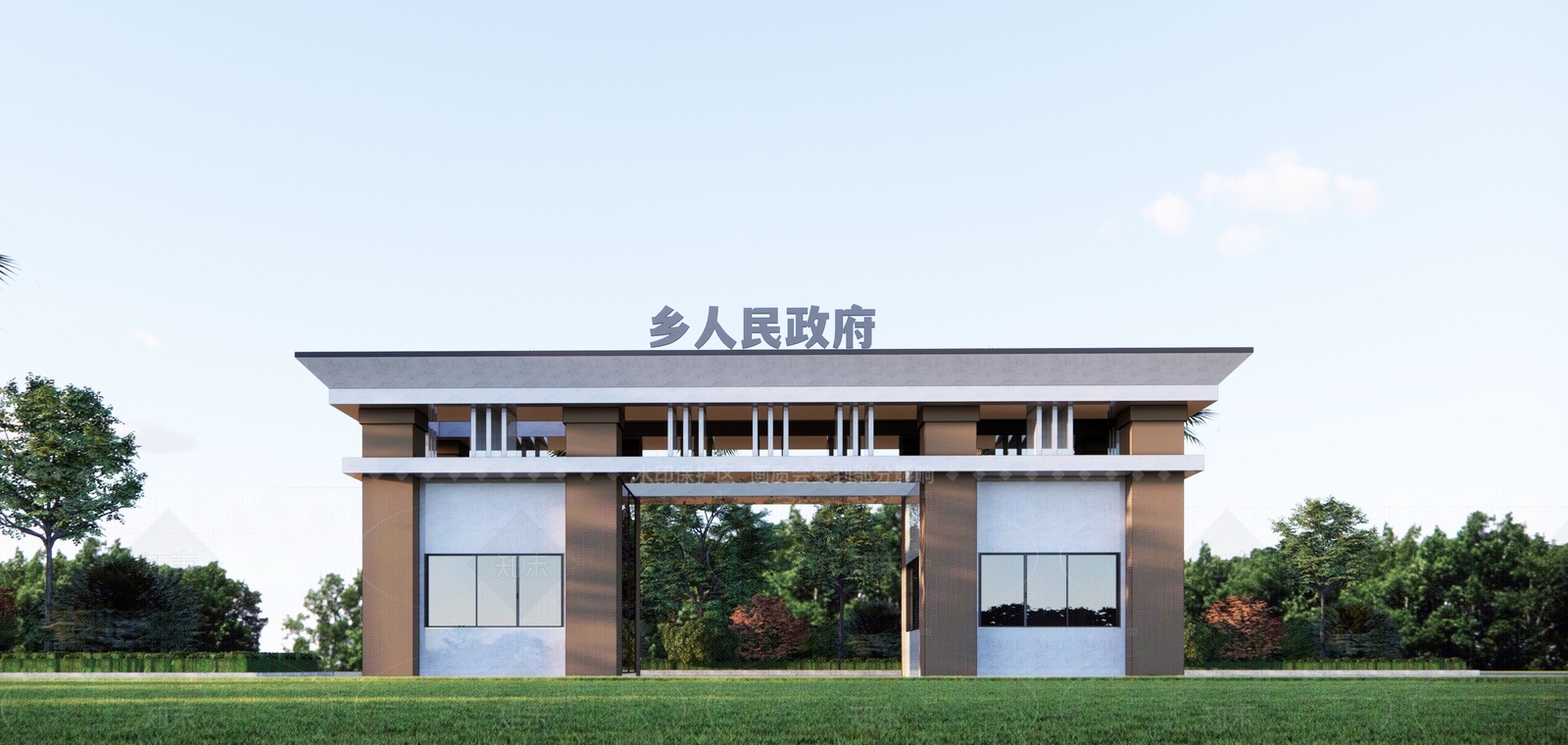 现代简约政府办公楼SU模型下载【ID:1206732189】