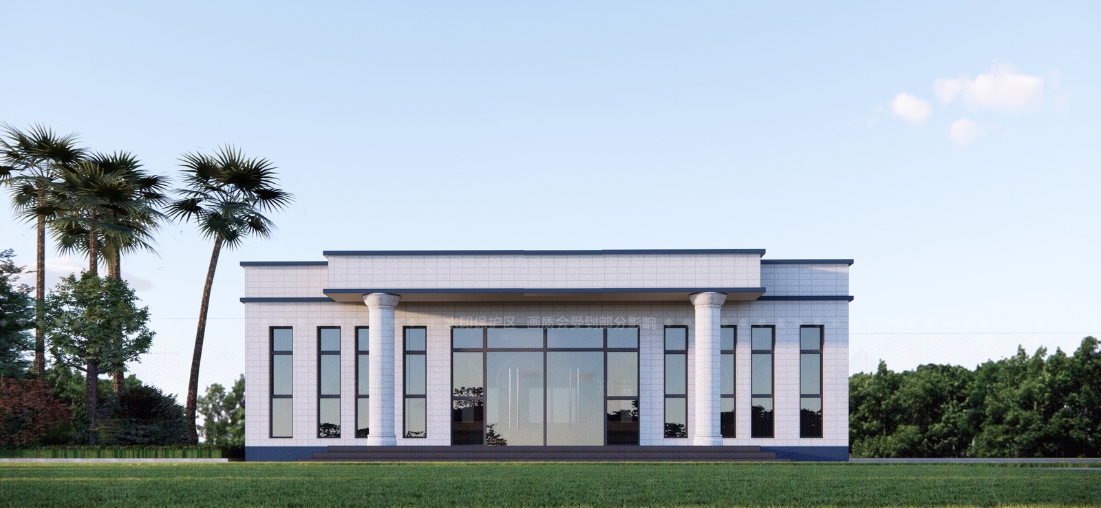 现代简约政府办公楼SU模型下载【ID:1206732445】