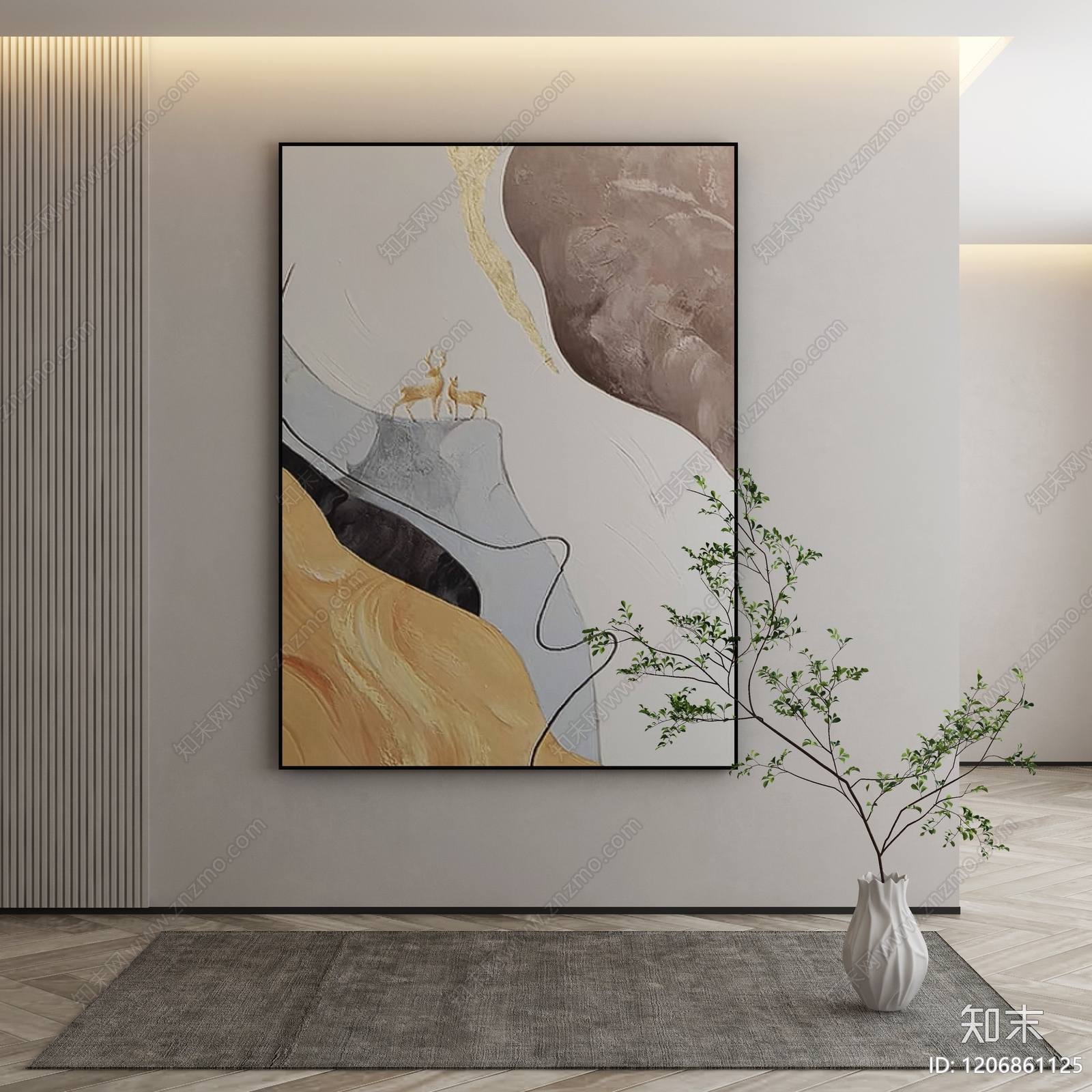 现代侘寂挂画3D模型下载【ID:1206861125】