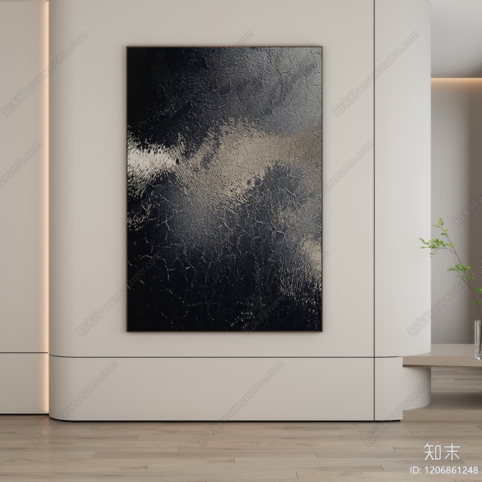 现代侘寂挂画3D模型下载【ID:1206861248】