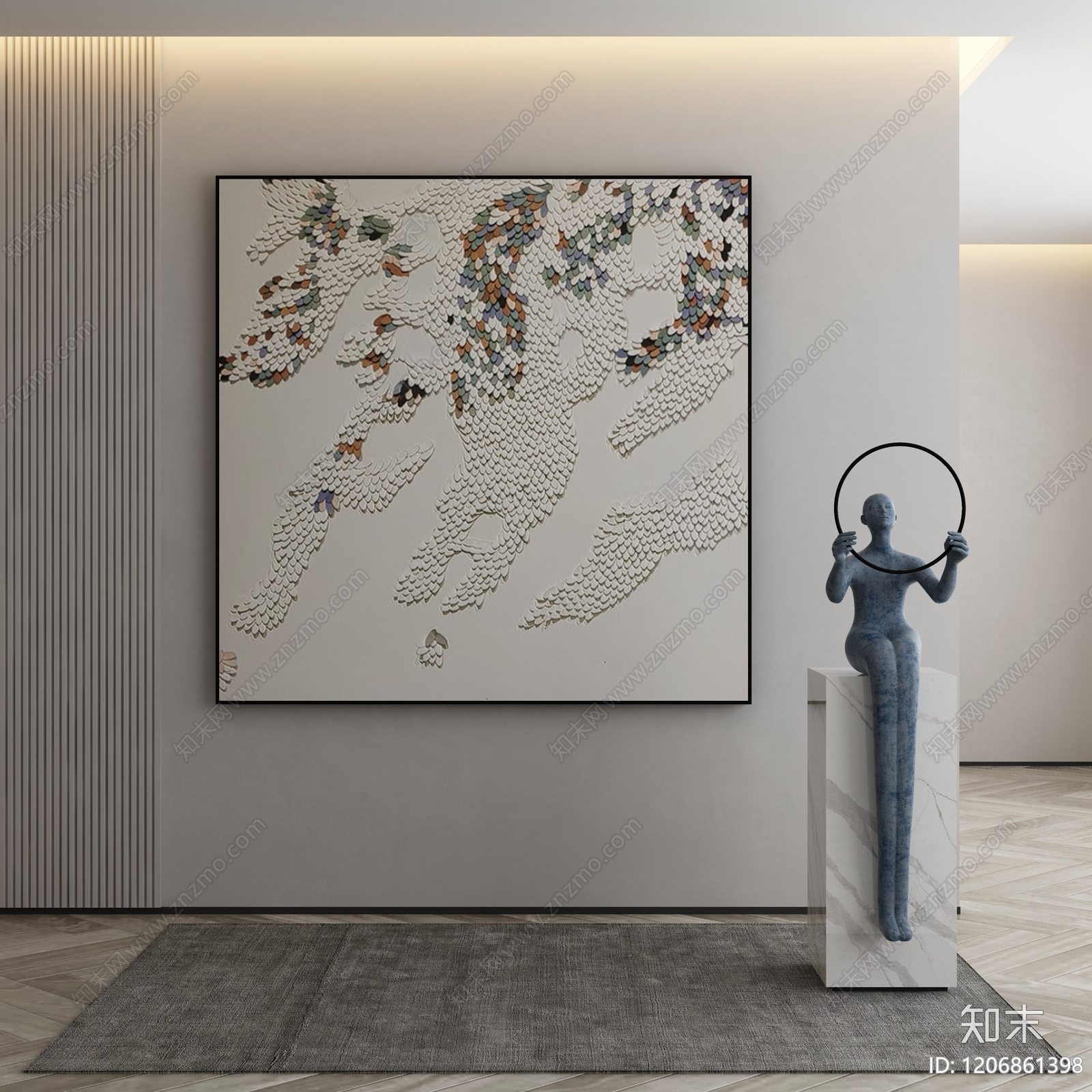 现代侘寂挂画3D模型下载【ID:1206861398】