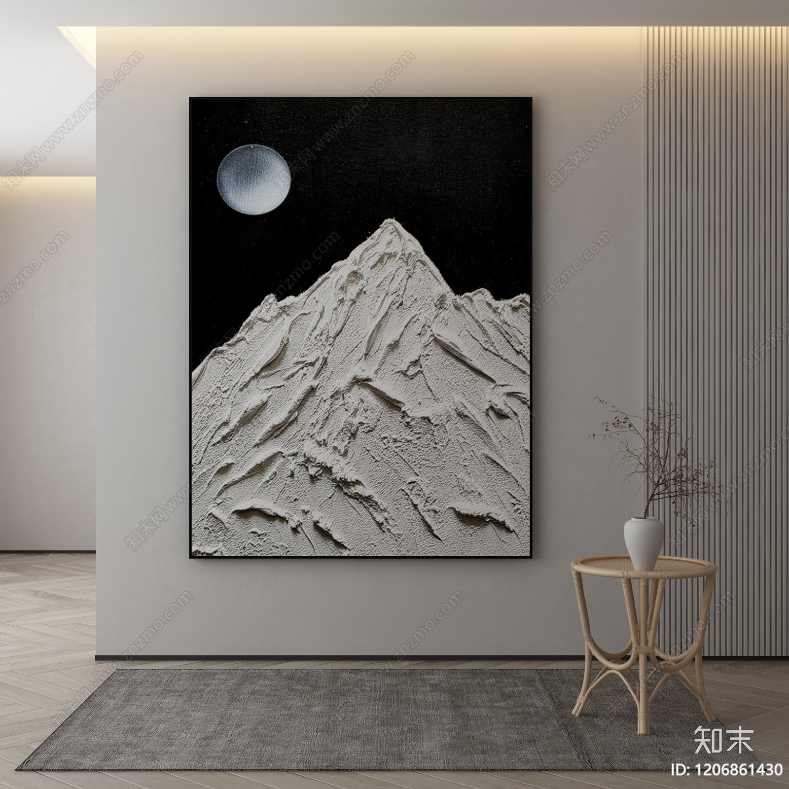 现代侘寂挂画3D模型下载【ID:1206861430】