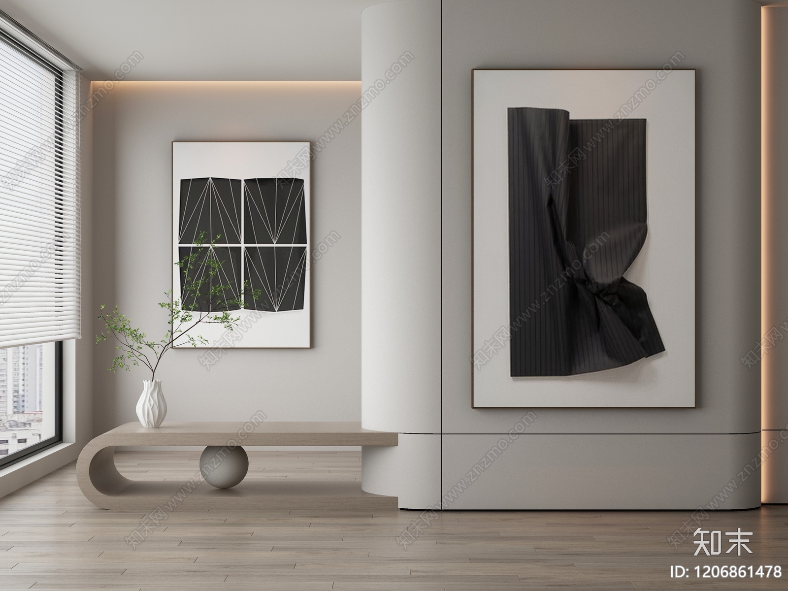 现代侘寂挂画3D模型下载【ID:1206861478】