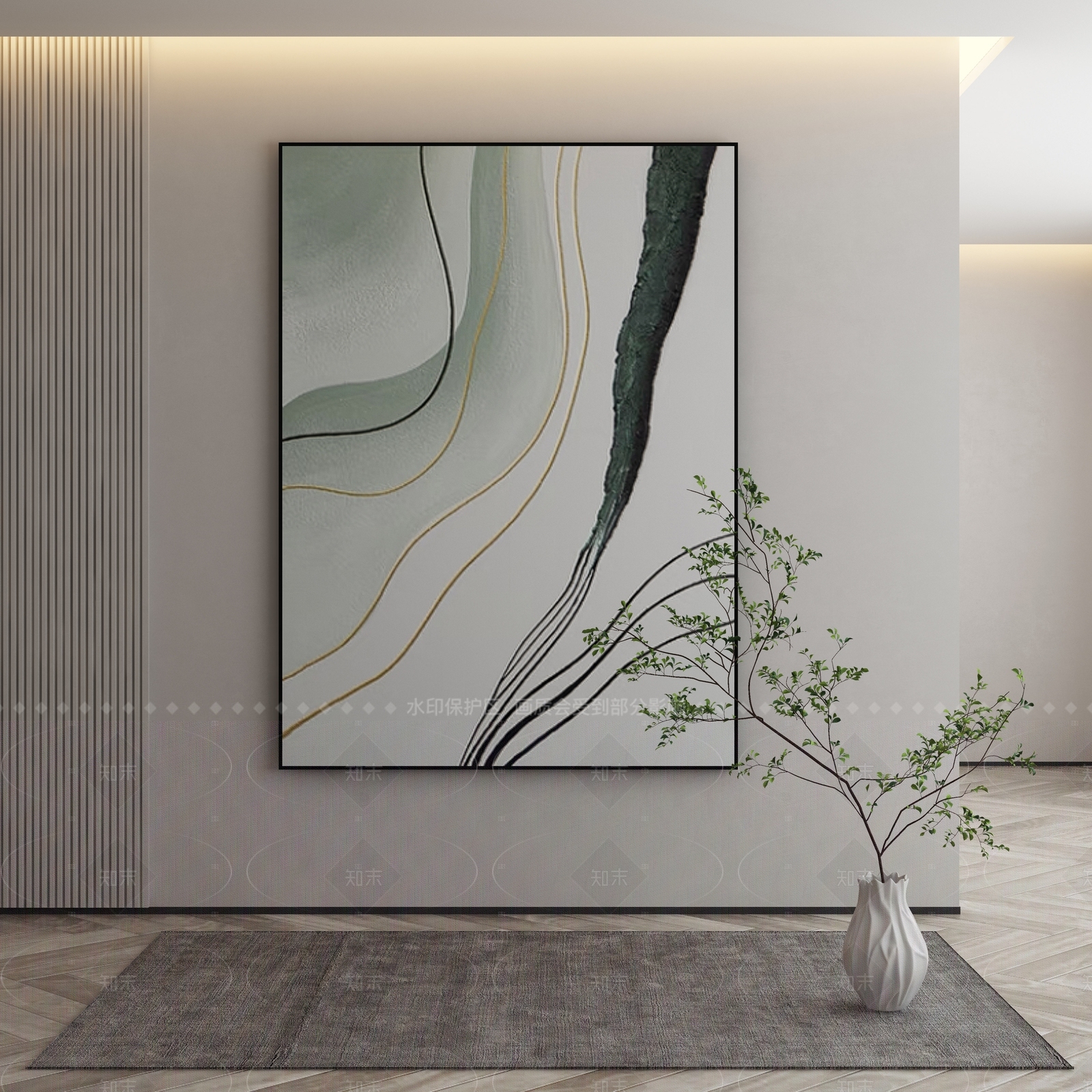 现代侘寂挂画3D模型下载【ID:1206837384】