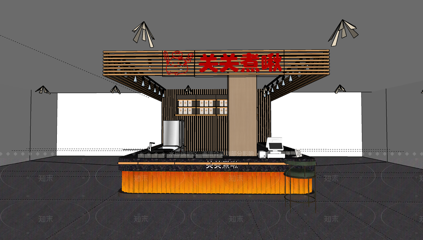 中古复古快餐店SU模型下载【ID:1206738794】