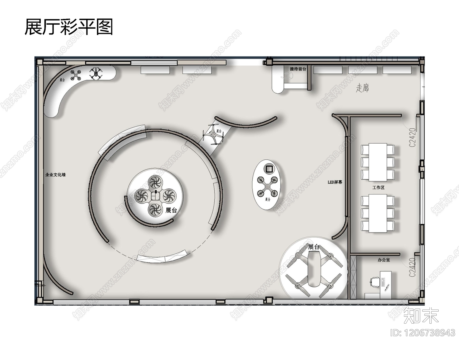 企业展厅施工图下载【ID:1206738943】